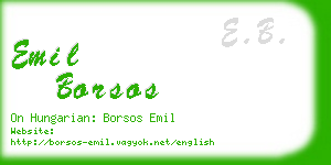 emil borsos business card